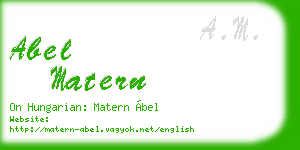 abel matern business card