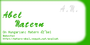 abel matern business card
